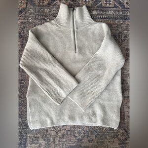 Cream knit quarter zip